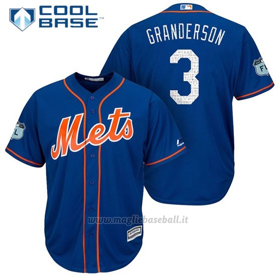Maglia Baseball Uomo New York Mets Curtis Granderson 2017 Allenamento Primaverile Cool Base Giocatore